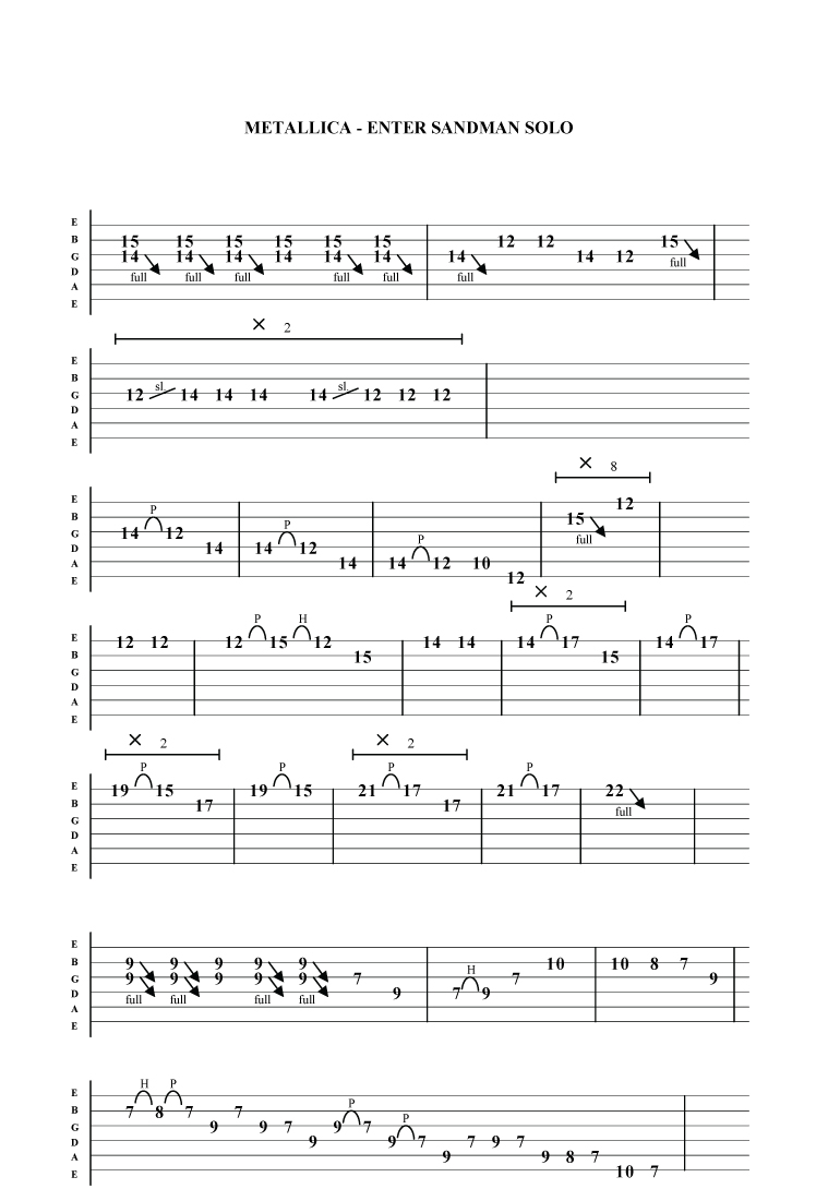 Metallica Solo Guitar